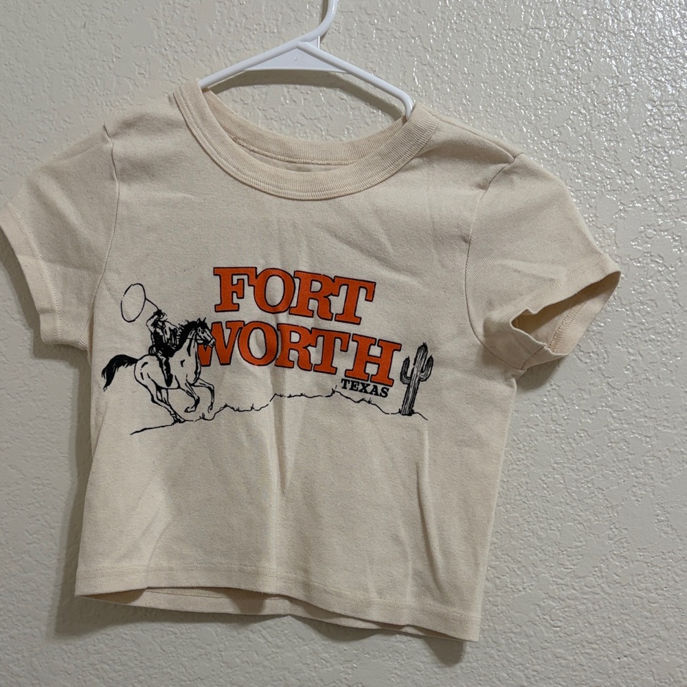 Brandy Melville Cream Fort Worth Tee